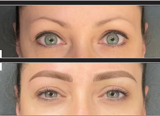 Microblading eyebrows before and after