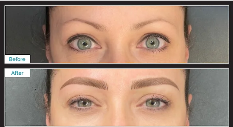 Microblading eyebrows before and after